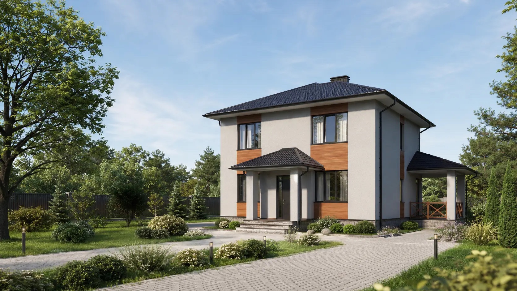 Главный фасад дома 181 м²